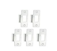 Gâche métallique coudée couleur argent, Plaque de Loquet Tubulaire Inox Gâche de Porte Argent 69x37.5x0.8mm 5/10 pcs(5pc)