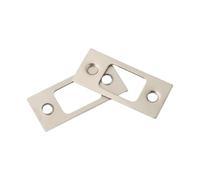 Gâche métallique coudée couleur argent, Plaques de pêne dormant de plaque arrière de porte en acier inoxydable, 2 pièces