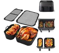 Gachiwar Lot de 2 moules en silicone Airfryer Philips Airfryer - Accessoire pour Philips Steam Airfryer 3000/5000 Series Dual Basket(6L/3L) (6L/3L)
