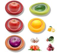 Gachiwar Lot de 5 récipients réutilisables en silicone pour fruits, oignons, tomates, avocat, citron, réfrigérateur