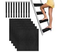Gacqpli Coussin De Marche D'Échelle,5 Pièces Tapis Anti-Dérapant - Protège Stabilisateur D'Échelle De Lit Superposé Avec 10 Sangles Réglables En Anneau - Pour Dortoir Camping-Car Chambre