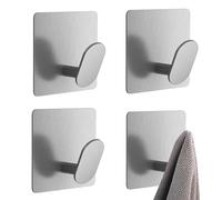 Gacqpli Crochet de rangement adhésif, crochet mural adhésif - Cintres organisateurs collants en acier inoxydable pour cuisine, 4 pièces | Crochets Adhésifs Pour Organisation De Serviettes, Manteaux,