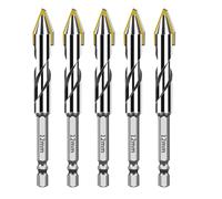 Gacqpli Jeu de Forets pour Maçonnerie | Outils de Réparation en Acier Excentrique | Kit de 5 Mèches Pour Maçonnerie Pour Béton | Pour Travaux sur Carrelage Bois Marbre Verre Ciment Métal Meubles