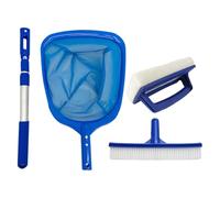 Gacqpli Kit De Nettoyage De Piscine Hors-Sol, Kit d'entretien De Piscine pour Nettoyer, 4 Pièces avec Manche Réglable, Brosse Et Épuisette pour Bassin