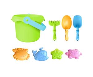 Gacqpli Toys De Plage pour Enfant, 8Pcs Jouets De Sable Château, Moules pour Animaux, Seau, Pelle, Râteau À Sable, Fournitures pour Temps Chaud pour École Maternelle Extérieur Et Intérieur
