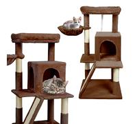 Gaczoo - Arbre à Chat - Griffoir pour Chat avec Colonnes en Sisal, Niche & Surfaces de Repos - 50 x 50 cm, 96 cm de Hauteur - Tour pour Chats, Colonne à Griffer - Brun