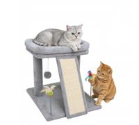 Gaczoo Petit arbre à chat de 44 cm de haut - Mini arbre à chat avec rampe, 2 jouets pour chat, balle et plateforme en peluche - Pour aiguiser les griffes, jouer, dormir - Stable et peu encombrant