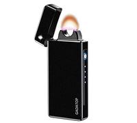 GADATOP Briquet électrique Briquet Tempête Rechargeable Briquet Dragon Briquet à Flamme Plasma à Arc Briquet Personnalisé Briquet à Bougie Coupe-Vent pour Le Camping en Plein Air (Noir Mat)