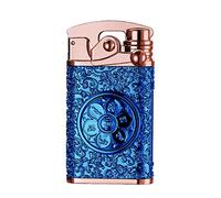 GADATOP Briquet électrique Coupe-Vent pour extérieur - Rechargeable par USB - Briquet Plasma à Double Arc - avec boîte Cadeau (Bleu)