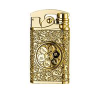 GADATOP Briquet Électrique Personnalisé Rotatif Coupe-Vent Rechargeable USB Sans Flamme - Plasma à Double Arc Avec Boîte Cadeau (Doré)