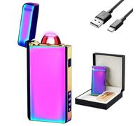 GADATOP Briquet Rechargeable en métal Flamme Arc avec Affichage LED Batterie Parfait pour Allumer Bougies, activités en extérieur et comme Cadeau élégant pour Toutes Les Occasions (Multicolore)
