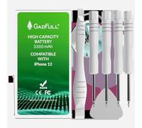 GadFull Batterie Compatible avec iPhone 12 | 2026 Date de Production | Y Compris Un Manuel de Réparation et la Boîte à Outils Profi Kit | Il Travaille avec Tous Les APN Originaux