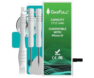 GadFull Batterie Compatible avec iPhone 6S | 2026 Date de Production | Y Compris Un Manuel de Réparation et la Boîte à Outils Profi Kit | Il Travaille avec Tous Les APN Originaux