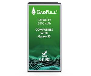 GadFull Batterie Compatible avec Samsung Galaxy S5 | 2025 Date de Production | Correspond à l’EB-BG900BBE EB-BG900 | Lithium-Ionen-Batterie Compatible avec Galaxy S5 SM-G900F
