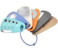 Gadget de Cuisine Portable 6 Pièces, Coupe-pizza + Éplucheur + Ciseaux À Herbes + Ouvre-bouteille + Râpe + Presse-ail, Outils de Cuisine Uniques Permettant D'économiser de L'espace