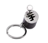 Gadgets de porte-clés en métal de modèle de pièce automatique créative, mini porte-clés jouet porte-clés en métal poli à six vitesses transmission manuelle(8.00 * 7.00 * 3.00cm-black)