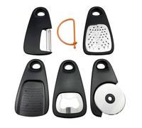 Gadgets Lot de 5 éplucheurs à fruits, légumes, fromage et râpe à chocolat pour la cuisine et le rangement avec gadgets de cuisine et gadgets Taille 5 pièces en plastique inoxydable (Noir)
