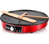 Gadgy Crêpière Électrique 1000W - Température Réglable - Blinis et Plus | Plaque Antiadhésive Ø30 cm - Râteau et Spatule Inclus - Appareil à Crêpes - Pancakes - Omelettes