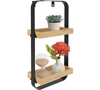 Gadgy Étagère Murale Flottante - Bois et Métal Noir - Étagère Design pour Déco Murale Salon, Chambre ou Cuisine - 50 x 24 x 12 cm