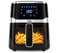 Gadgy Friteuse à Air 5 L 1400 W avec Fenêtre et Écran Tactile | Airfryer avec 7 Programmes 80 à 200 Degrés Panier Antiadhésif pour Frites Poulet Poisson Légumes et Snacks