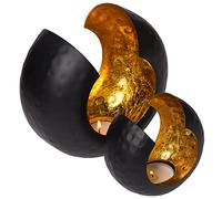 Gadgy Jeu de 2 Bougie Decorative | Photophre Doré | Bougie Chandelier Noir | Porte Bougie | Decoration Orientale pour Table | Lanterne Marocaine | Photophore pour Bougie | Bougoire Decoratif