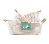 Gadgy Lot de 3 Paniers de Rangement en Coton Tressé - Paniers Crème Souples pour Salle de Bain, Chambre ou Bureau - Organisateurs Déco Polyvalents