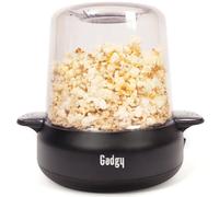 Gadgy Machine à pop-corn de qualité supérieure - Machine à pop-corn électrique avec fonction mélangeur, plaque antiadhésive et bol de couvercle - 5 min - Fonction de fusion du beurre - Design noir mat