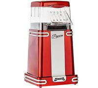Gadgy Machine à Popcorn à Air Chaud 1200W Sans Huile Rouge Rétro | Prépare du popcorn en 2 à 4 min sans huile - Avec gobelet doseur et couvercle amovible, idéale pour soirées cinéma