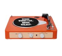 Gadhouse - Brad Retro Record Player (Bluetooth 5.0 intégré et contrôle de la tonalité) (Tangerine)