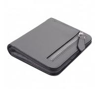 GADIEMKENSD Small Wallet Bifold RFID Credit Card Holder for Men Leather Coin Ladies Purse RFID Blocking Mini Compact Pocket Wallet with Zipper Card Cash Slots Ultra Slim Minimalist Deep Grey
