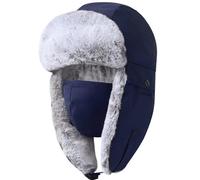 GADIEMKENSD Ushanka Trapper Chapeau d'hiver Unisexe avec Sangle d'oreille à Rabat, Bleu, XL