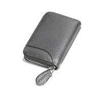 GADIEMKENSD Women Credit Card Holder Small RFID Wallet Zipper for Travel Leather Accordion Wallets Inserts Case Photo Business Cards Organizer Cute Compact Credit Card Slot Cash Slots Dark Gray