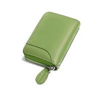 GADIEMKENSD Women Credit Card Holder Small RFID Wallet Zipper for Travel Leather Accordion Wallets Inserts Case Photo Business Cards Organizer Cute Compact Credit Card Slot Cash Slots Apple Green