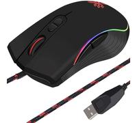 GADIRIA - Souris de gaming avec câble, dpi réglables jusqu'à 7200, souris de gaming optique, ergonomique, LED avec 7 boutons programmables et éclairage RVB pour PC, ordinateur portable, ordinateur -