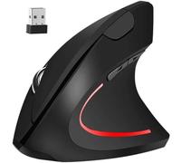 GADIRIA Souris ergonomique verticale - Souris sans fil 800/1000/1200 dpi, 2,4 GHz, micro récepteur USB, éclairée, pour ordinateur, PC, ordinateur portable, ordinateur portable, Mac - Noir
