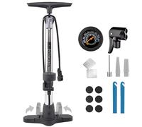GADISTA France, Pompe à Vélo en Aluminium 145 PSI avec Double Valve Schrader & Presta, Grand Manomètre pour Affichage de la Pression, Tuyau Extra Long, Poignée Confortable