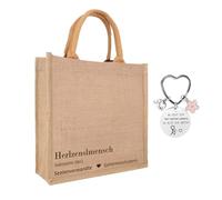 GADITIEK 2ème Set Cadeau pour Grand-Mère - Sac en Jute avec Porte-clés, Cadeau pour Grand-Mère ou Fête des Mères, Cadeau pour Grand-Mère de la part des Petits-Enfants (Gifts for Sister)