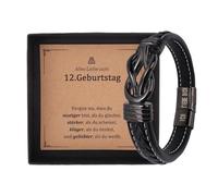 GADITIEK Cadeau Garçon 12 Ans, Bracelet Cuir Cadeau Garcon Avec Texte, Idee Cadeau Garcon 12 Ans, Bracelet Ado Garcon Cadeau Homme Anniversaire 12 Ans, Idée Cadeau 12 Ans Garcon Adolescente