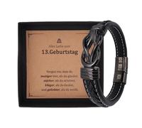 GADITIEK Cadeau Garcon 13 Ans, Bracelet Cuir Cadeau Garcon Avec Texte, Idee Cadeau Garçon 13 Ans Ado, Bracelet Ado Garcon Idée Cadeau Homme Anniversaire 13 Ans, Idee Garcon 13 Ans Adolescente