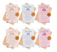 GADITIEK Cadeau pour éducateurs de la petite enfance, cadeau de départ pour les enseignants de maternelle - Cartes de remerciement, enveloppes, étiquettes à cachet de cire (6 lots)