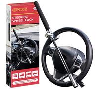 GADLANE Antivol Voiture Volant Rétractable - Dissuasif Universel, Canne Antivol Voiture, Bloque Volant pour Van/Camionnette/Caravane/Camion/SUV (Marteau de Secours Inclus) - Avec 3 Clés (Noir)