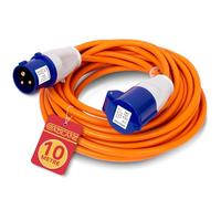 GADLANE Rallonge Camping Car 10m - 16A Rallonge Electrique Camping Car Robuste, 240V Adaptateur Caravane CEE Câble, Haute Visibilité Orange, IP44 (10 Mètres)