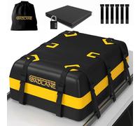 GADLANE Sac de toit de voiture - 0,6 m³ étanche pour voitures avec/sans porte-bagages de toit, tapis antidérapant, 6 crochets de porte robustes, serrure à combinaison, sac de rangement, matériau