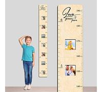 GADNIA Tableau de croissance en bois pour enfants avec cadres photo, garçons et filles | Tableau de croissance pour mur, tableau de mesure | Chambre d'enfant, salle de jeux, décoration murale de