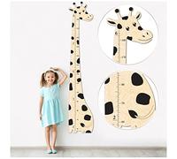 GADNIA Tableau de croissance en bois pour enfants, garçons et filles | Girafe mignonne, tableau de la hauteur personnalisé, règle de mesure pour mur | Chambre d'enfant, salle de jeux, chambre