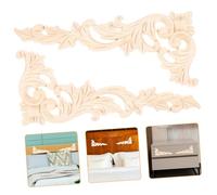 Gadpiparty 1 Jeu Accessoires De Décoration De Meubles en Bois Massif Appliques Décoratives Sculptées Rustiques D'Intérieur pour Meubles Décoration De Maison Décorations Marron 2 pièces