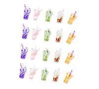 Gadpiparty 1 Jeu Mini Cup Pendant Diy Charms Plastique Pour Bijoux Accessoires Suspendus Décoration Adorable Pour Bracelets Sacs Porte Clés Mix Couleurs 20 Pièces