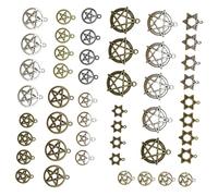 Gadpiparty 1 Jeu Pendentifs Vintage Charms Pentacle Pour Diy Accessoires De Bijoux Artisanaux À Five Point Uniques Pour Et Fêtes 48 Pièces
