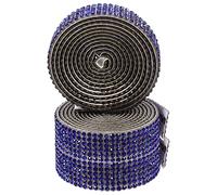 Gadpiparty 1 Jeu Ruban Strass Autocollant Bleu Roi Bande Autocollante Décorative Résistante À Lusure Pour Vêtements Accessoires Et Diy Ruban Cristal Brillant Pour Fêtes Et 3 Rouleaux