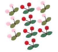 Gadpiparty 10 Pièces Barrettes cerise Patches cerises mignons Boules pompon cerises Patches DIY cerises Appliques cerises brodées autocollants pom pom pinces accessoires de cheveux cerise fil